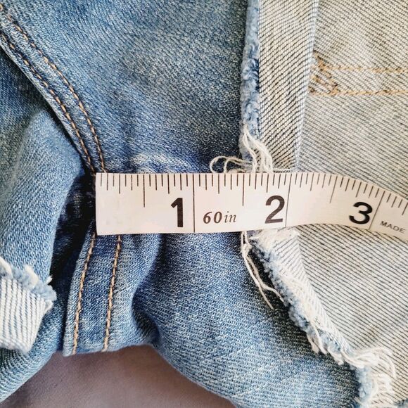 Mother Rascal Slit Flip Jean Shorts Womens 28 Blue High Rise One Smart Cookie - Picture 4 of 10